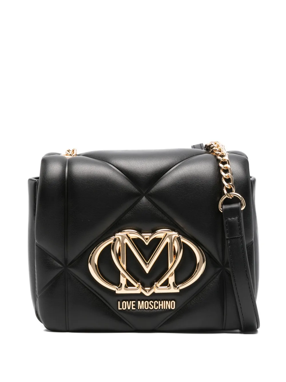 

Стеганая сумка через плечо с логотипом Love Moschino, черный