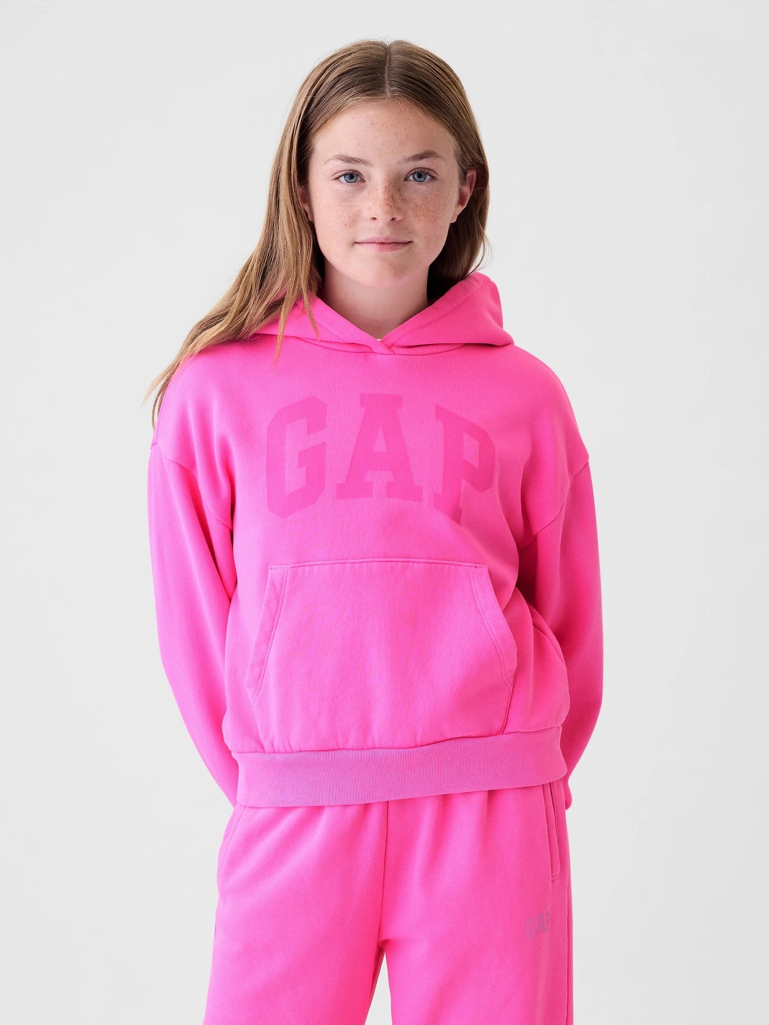 (K) Винтажная мягкая толстовка с логотипом GAP (детская), STANDOUT_PINK