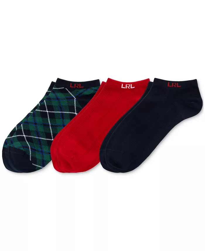 

Женские носки Blackwatch Tartan с низкой посадкой, 3 пары Lauren Ralph Lauren, мультиколор