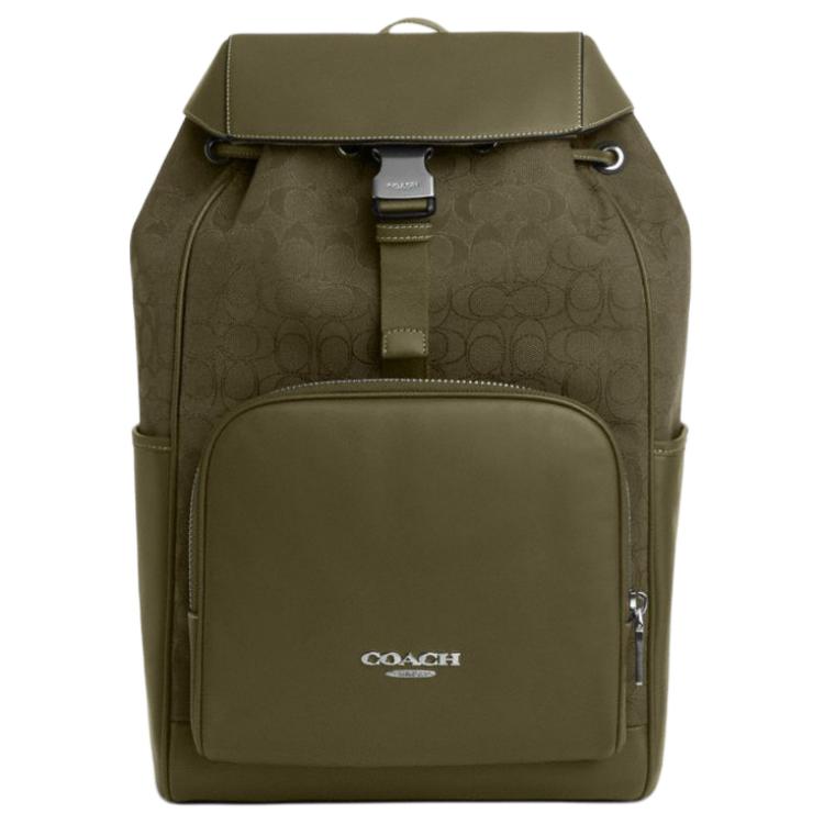 

COACH Кожаный рюкзак унисекс серый оливковый