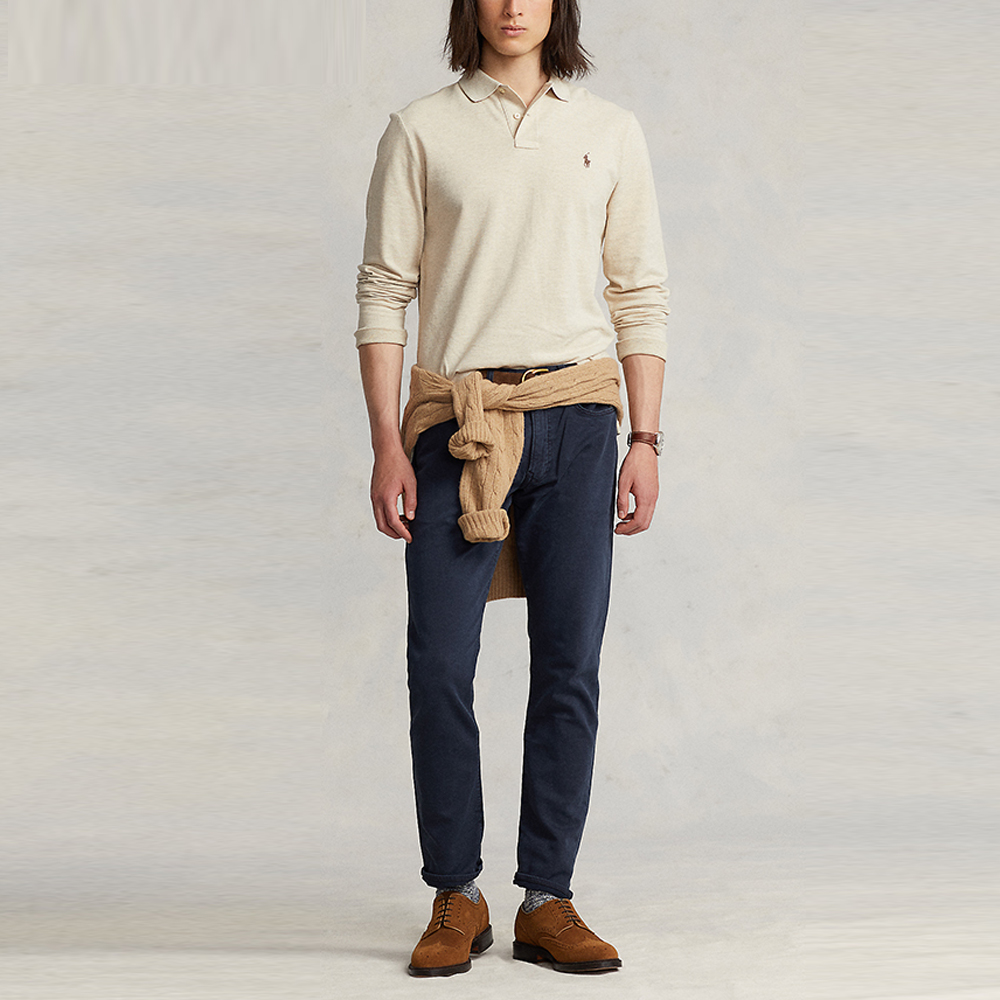 Футболка поло унисекс бежевая FW23 Polo Ralph Lauren — фото 3