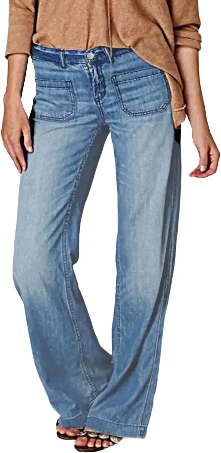 Джинсы свободного кроя, Wide Leg Jeans, Light Blue