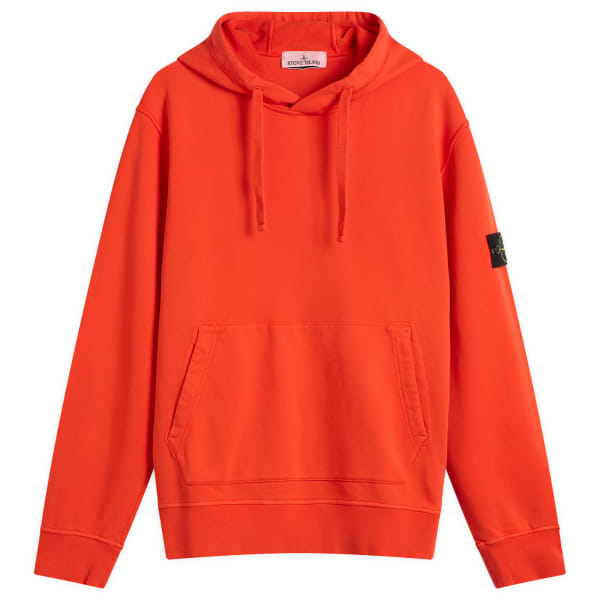

Толстовка с капюшоном из органического хлопкового флиса Stone Island, алый