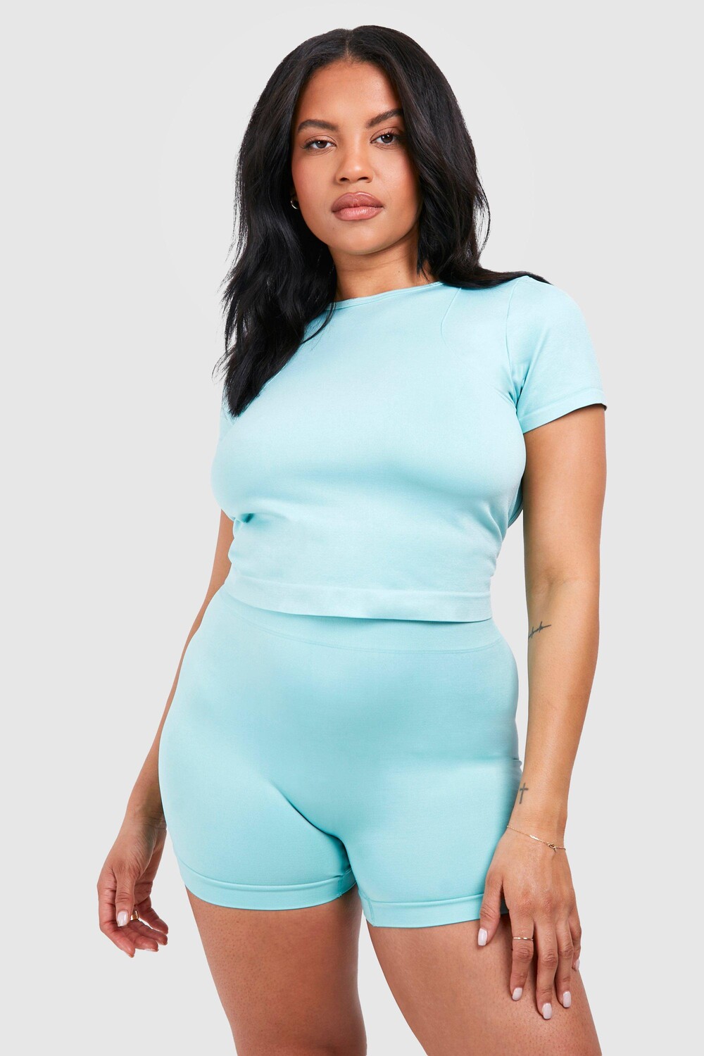 

Бесшовные велосипедные шорты Plus Supersoft Premium Premium boohoo, синий