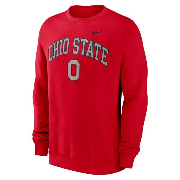Мужской свитшот с арочным принтом ohio state buckeyes алого цвета Nike — фото 3