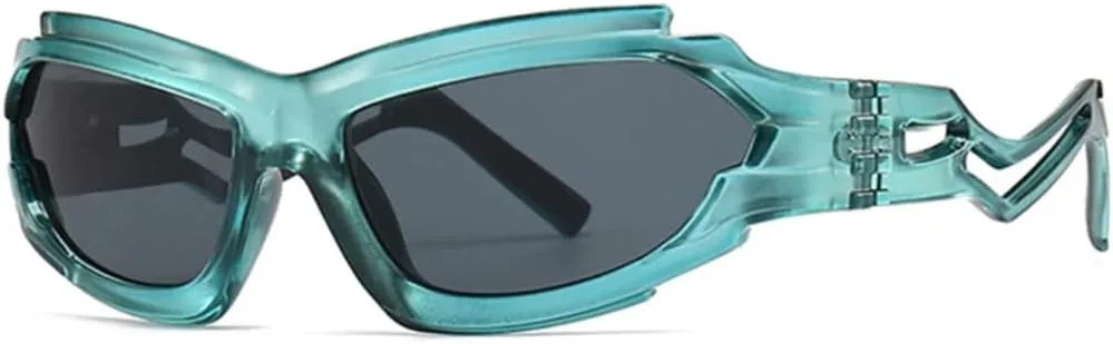 

Винтажные женские солнцезащитные очки «кошачий глаз» неправильной формы, модные мужские очки с полыми дужками, защита от УФ-излучения UV400 VVTWSSW, Blue Grey