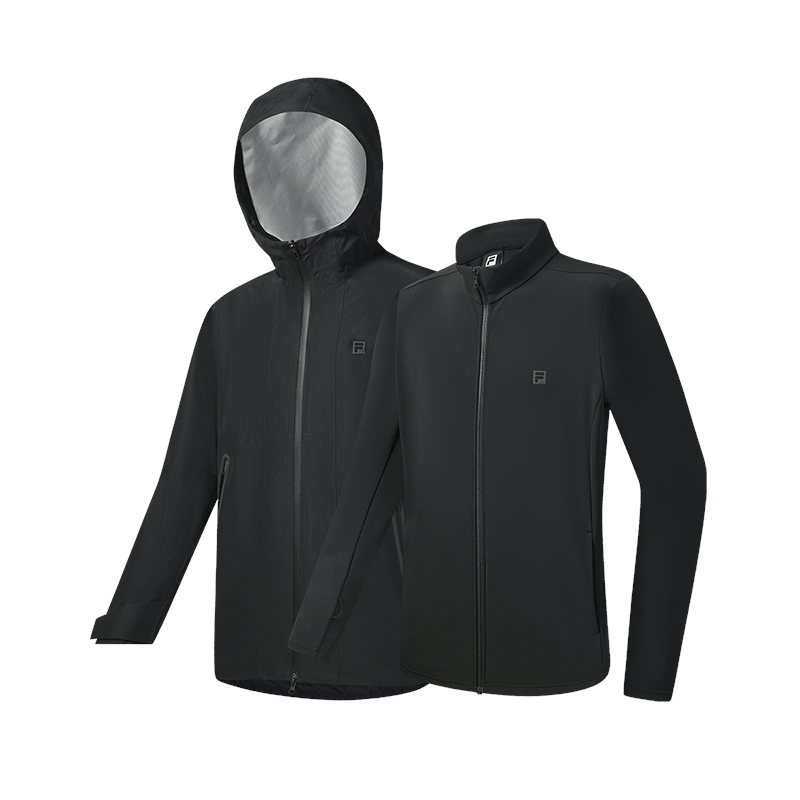 

FILA Мужская ветровка непромокаемая ветронепроницаемая дышащая утепленная, Pitch Black