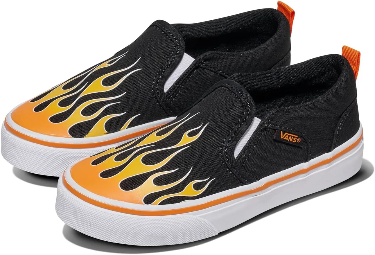 Кеды Vans Asher без шнурков для детей и подростков, черный — фото 2