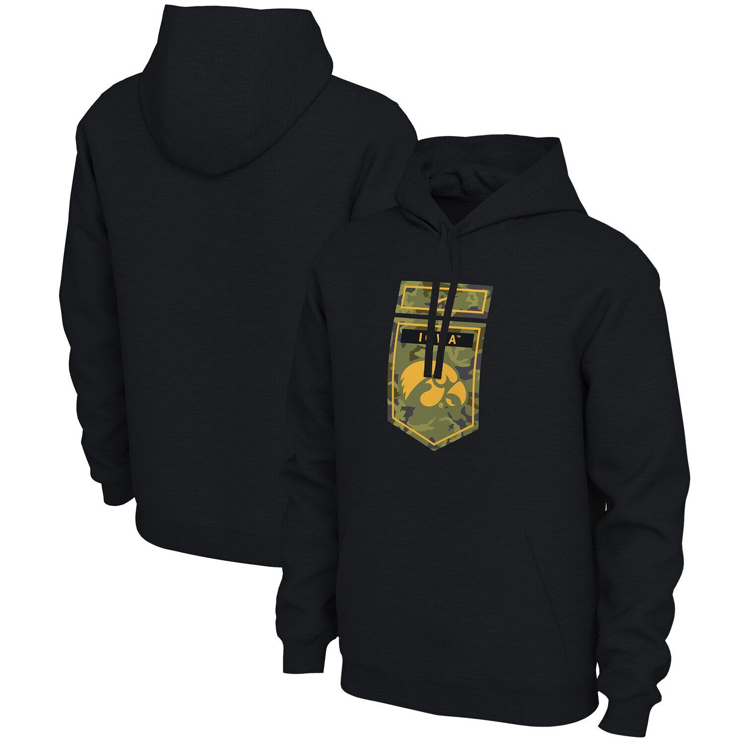 

Мужской черный пуловер с капюшоном Iowa Hawkeyes Veterans Camo Nike