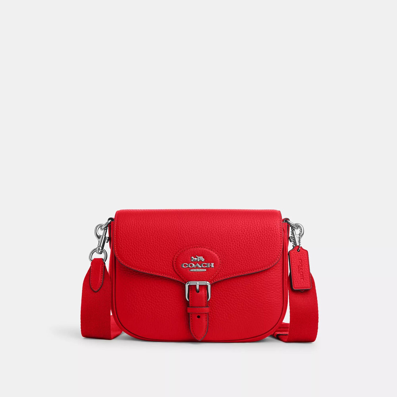

Седельная сумка Coach Outlet Amelia, цвет Silver/Bright Poppy