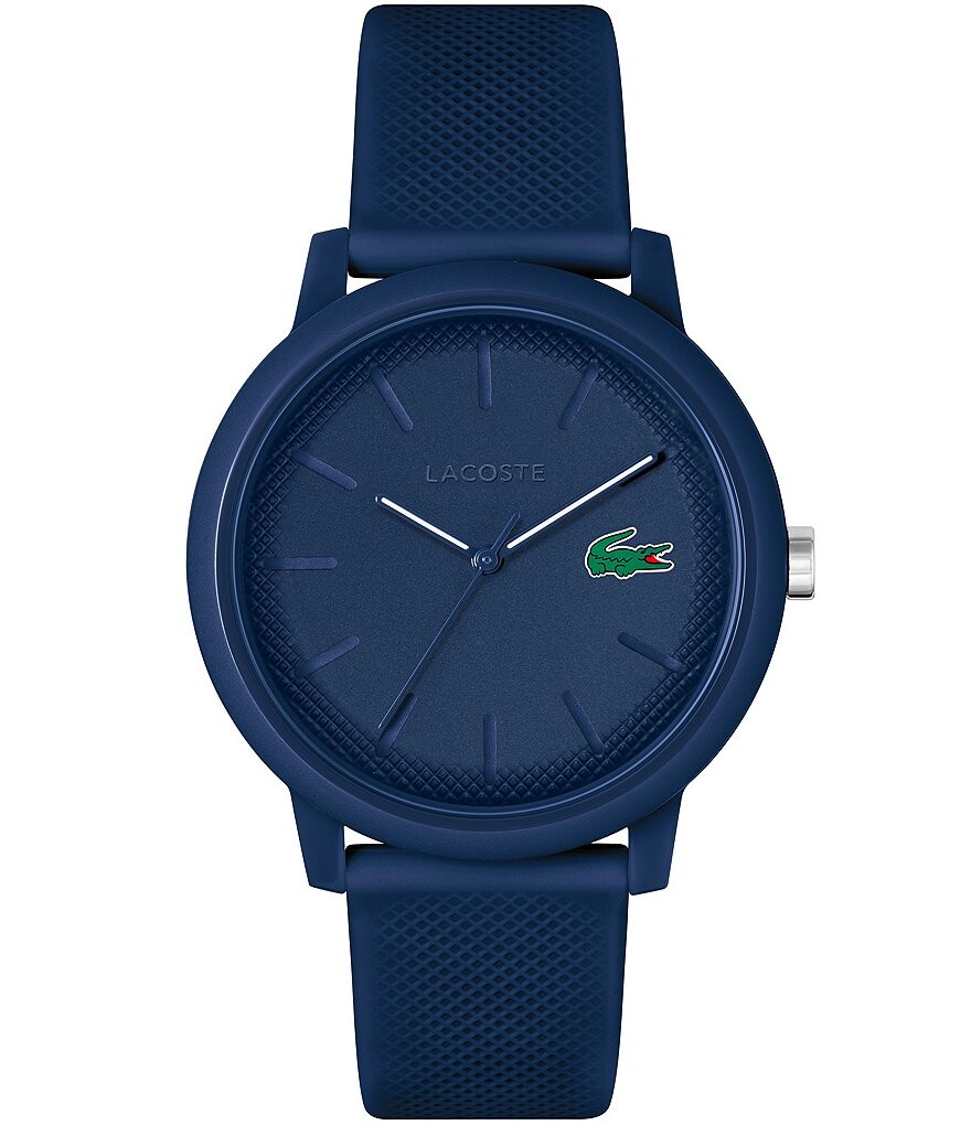 

Мужские кварцевые аналоговые синие силиконовые часы Lacoste 12.12, синий