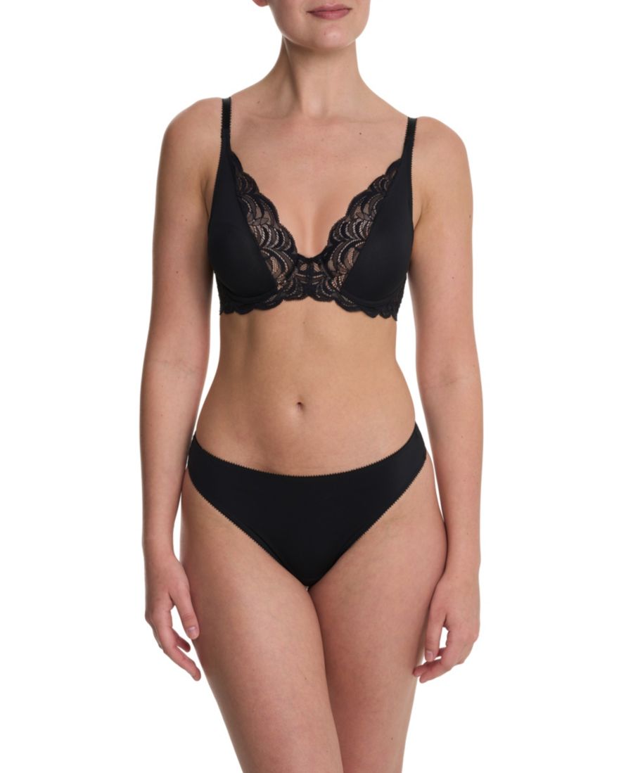 

Трусики-стринги Persuasion Stretch Lace с минимальным покрытием ягодиц Natori, Black
