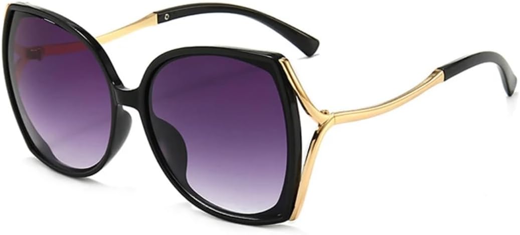 

Модные панк-очки класса люкс в крупной оправе «кошачий глаз» для женщин и мужчин, для активного отдыха, поездок, путешествий, металлические, с защитой от УФ-излучения UV400 TVTBBVV, Black Gray