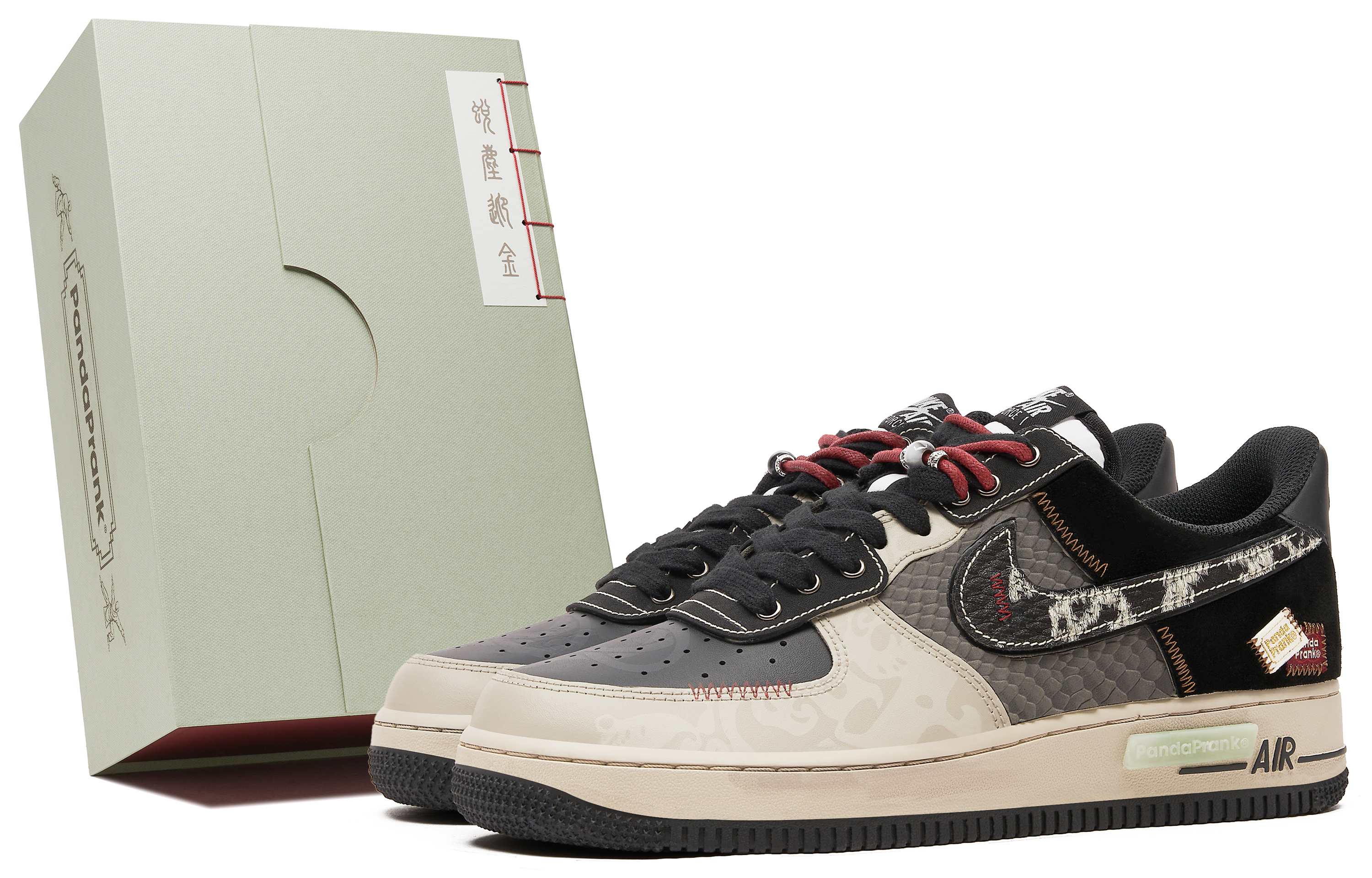 

Nike Кроссовки Air Force 1 с низким верхом, противоскользящие, износостойкие, для скейтбординга, мужские, коричневые, черные