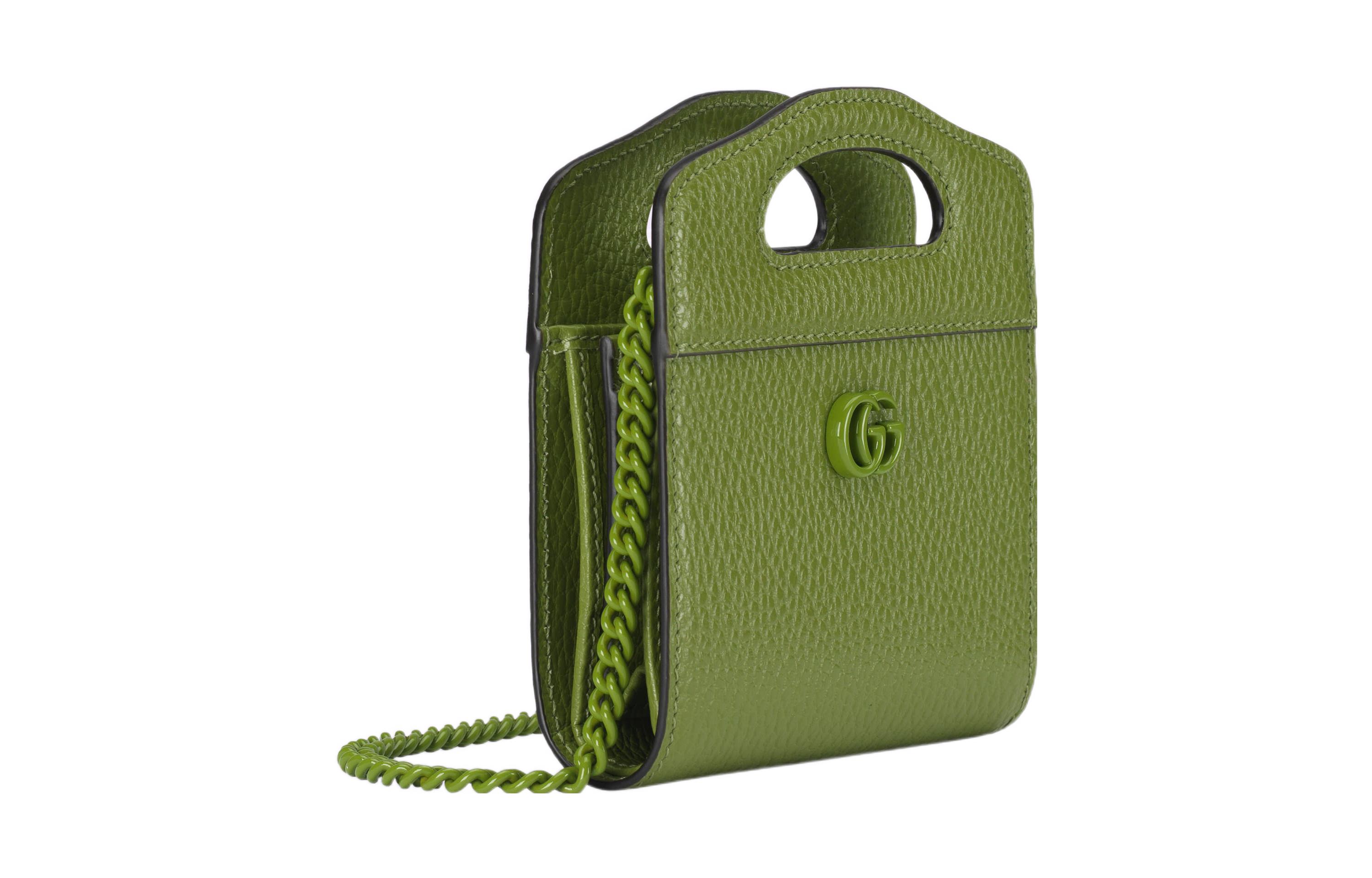 Кошелёк GG Marmont из кожи для женщин зелёный GUCCI — фото 3