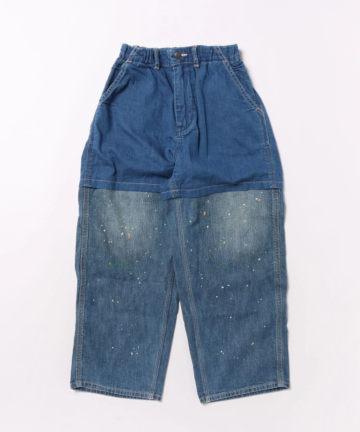 Детские брюки Denim Dungaree комбинированные из хлопка синие — фото 2