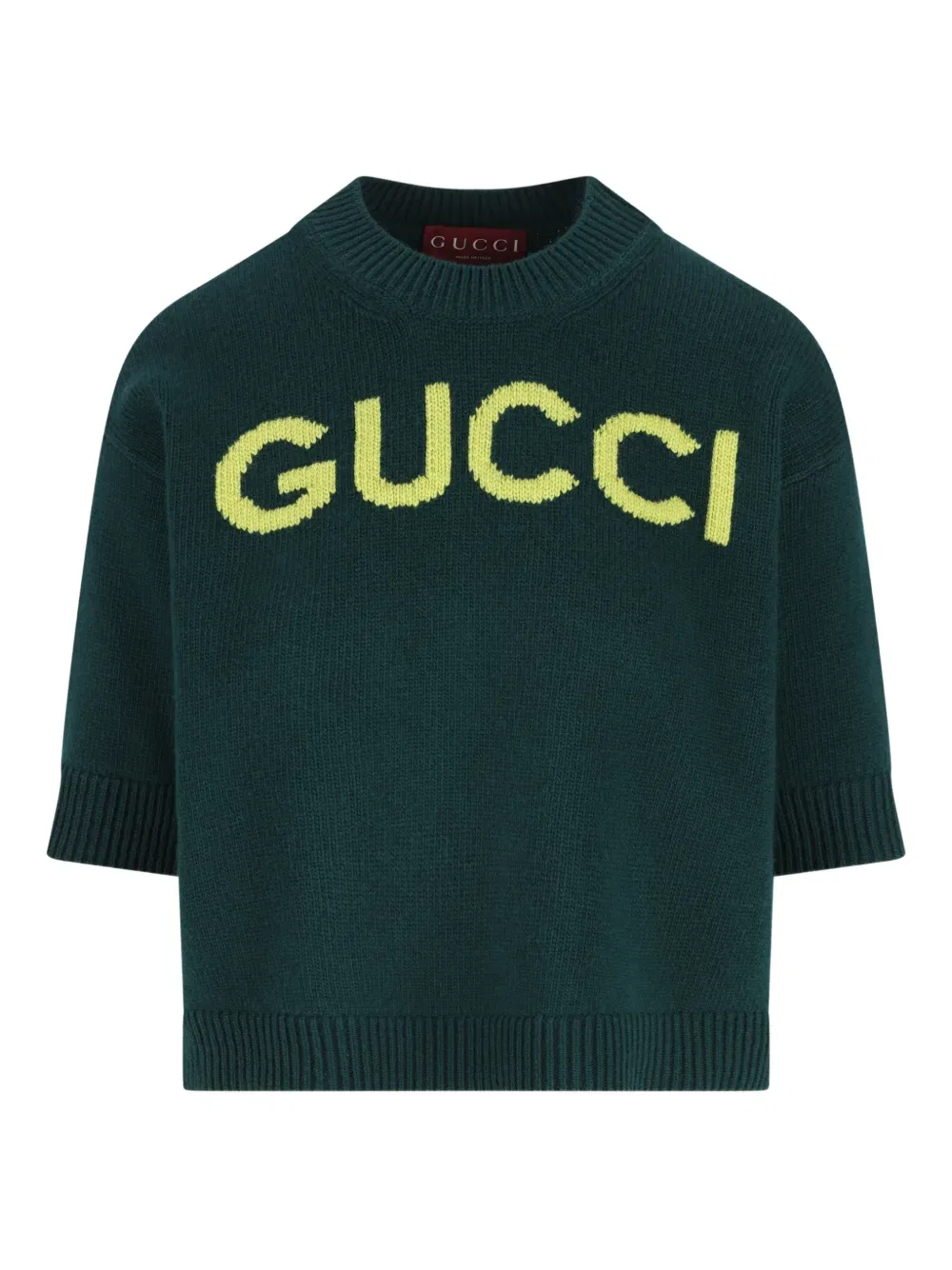 Футболка Gucci с логотипом, с круглым вырезом, зеленый