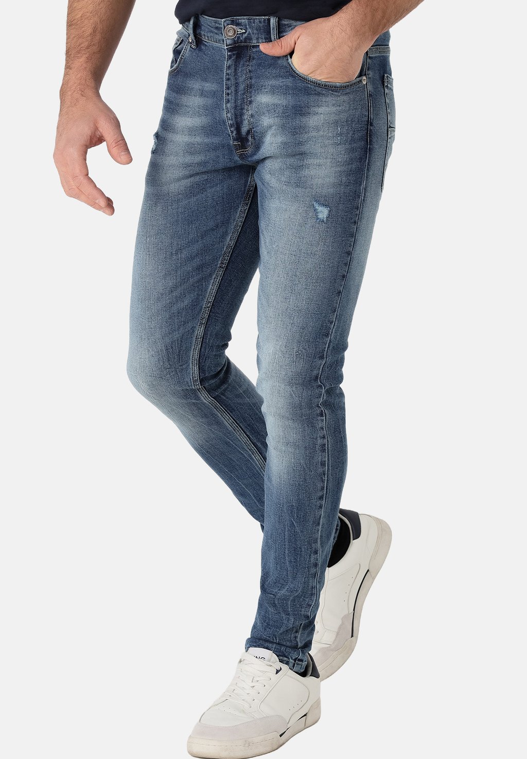 

Джинсы скинни ZERRISSENE SUPER SKINNY MITTLERE AUFNAHME GRÖSSE IN ZOLL Six Valves, синий