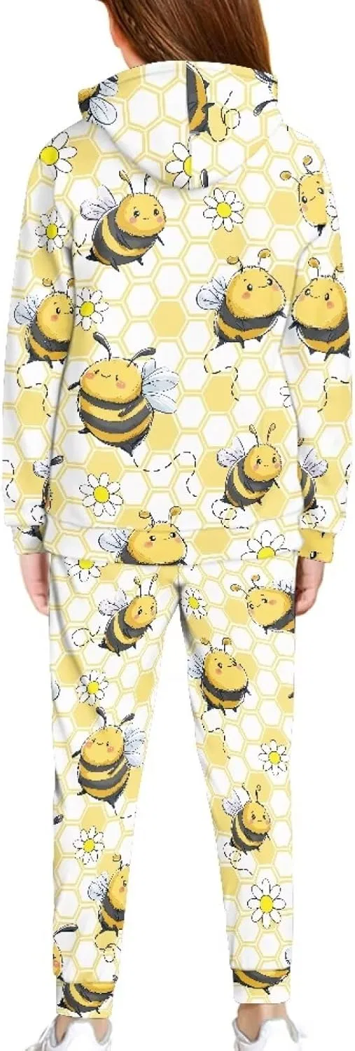 Детский спортивный костюм YECARYPOD, футболка и джоггеры, цвет Bee Flower, размер 5-12 — фото 2
