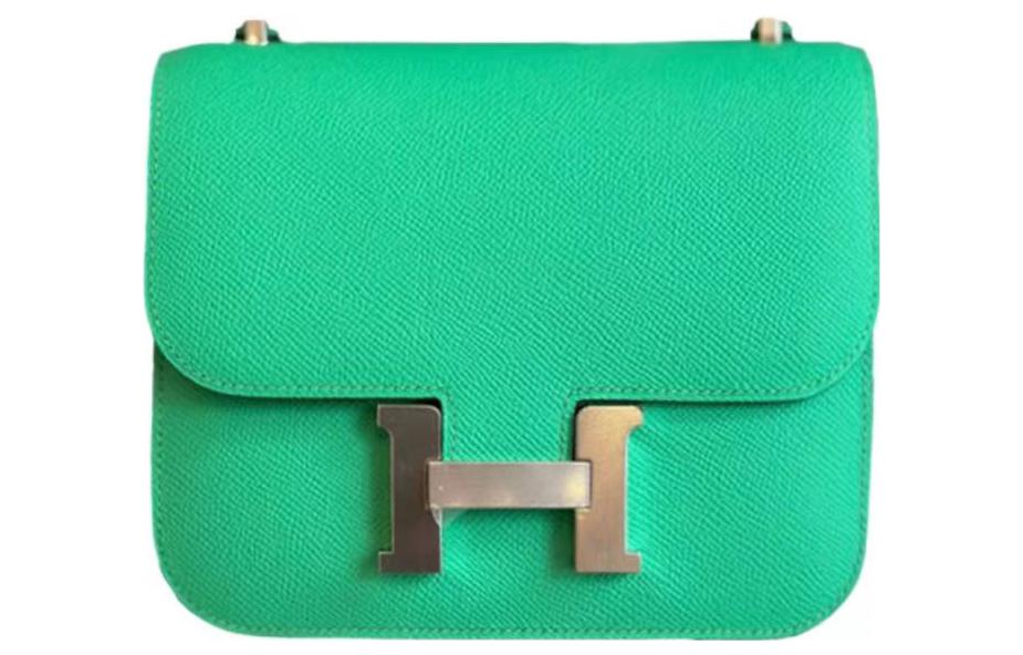 

Constance Epsom Кожаная Мини Сумка Через Плечо Женская Зеленая HERMES