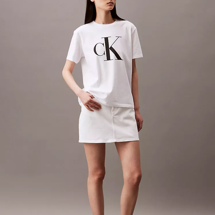 Футболка CALVIN KLEIN Женская Ярко-белая, Лунный белый — фото 3