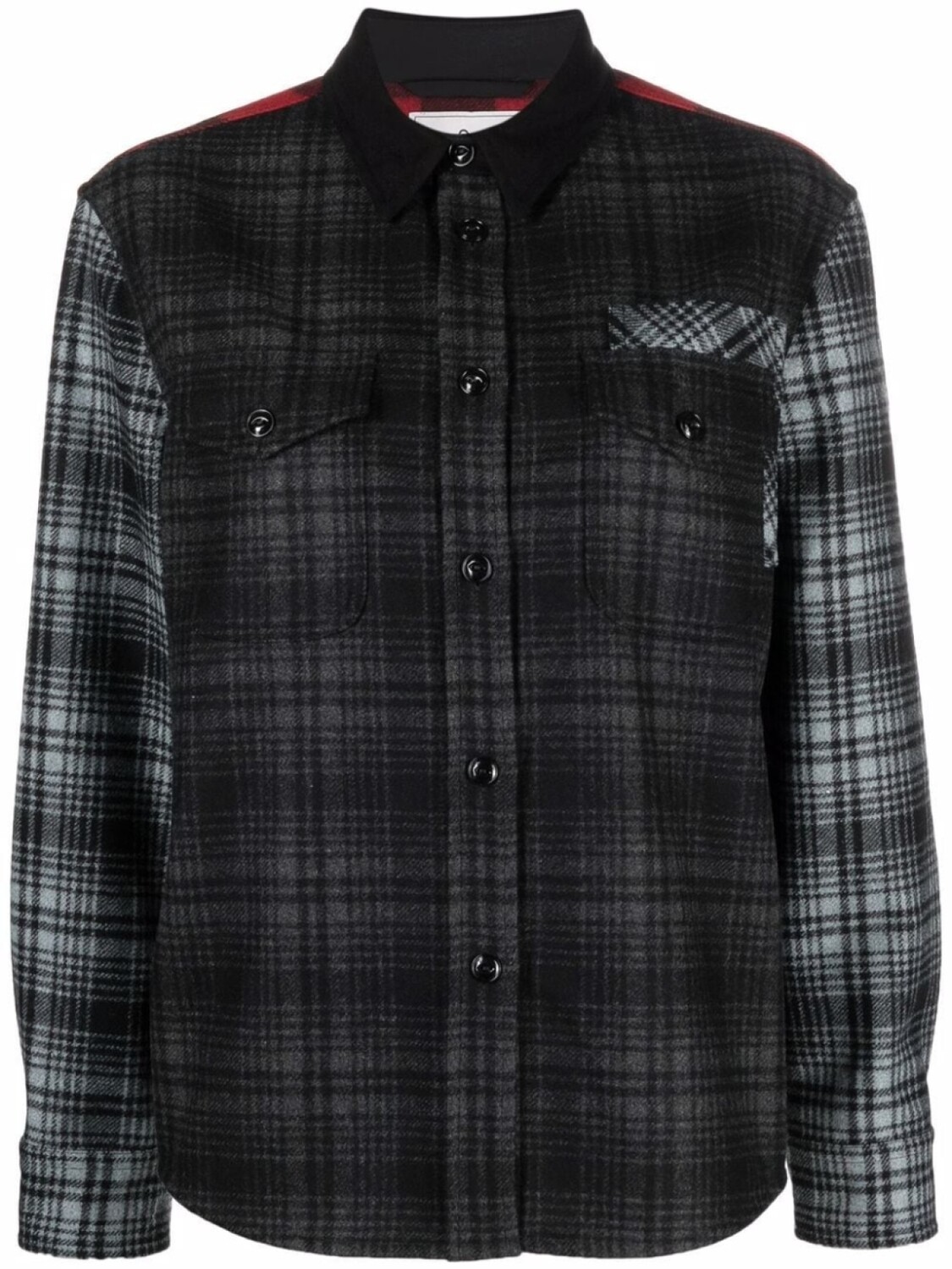 

Woolrich клетчатая рубашка в стиле колор-блок, серый