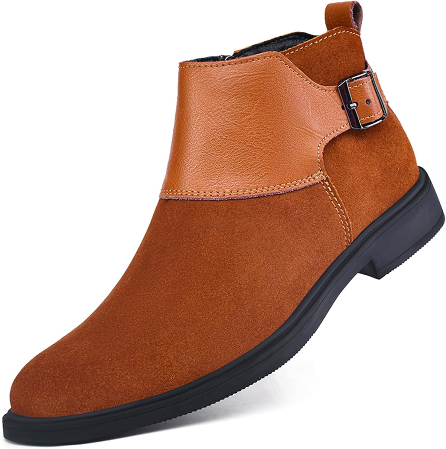 

Мужские туфли CHUUMEE из натуральной кожи с острым носком, деловые ботинки Челси, коричневый