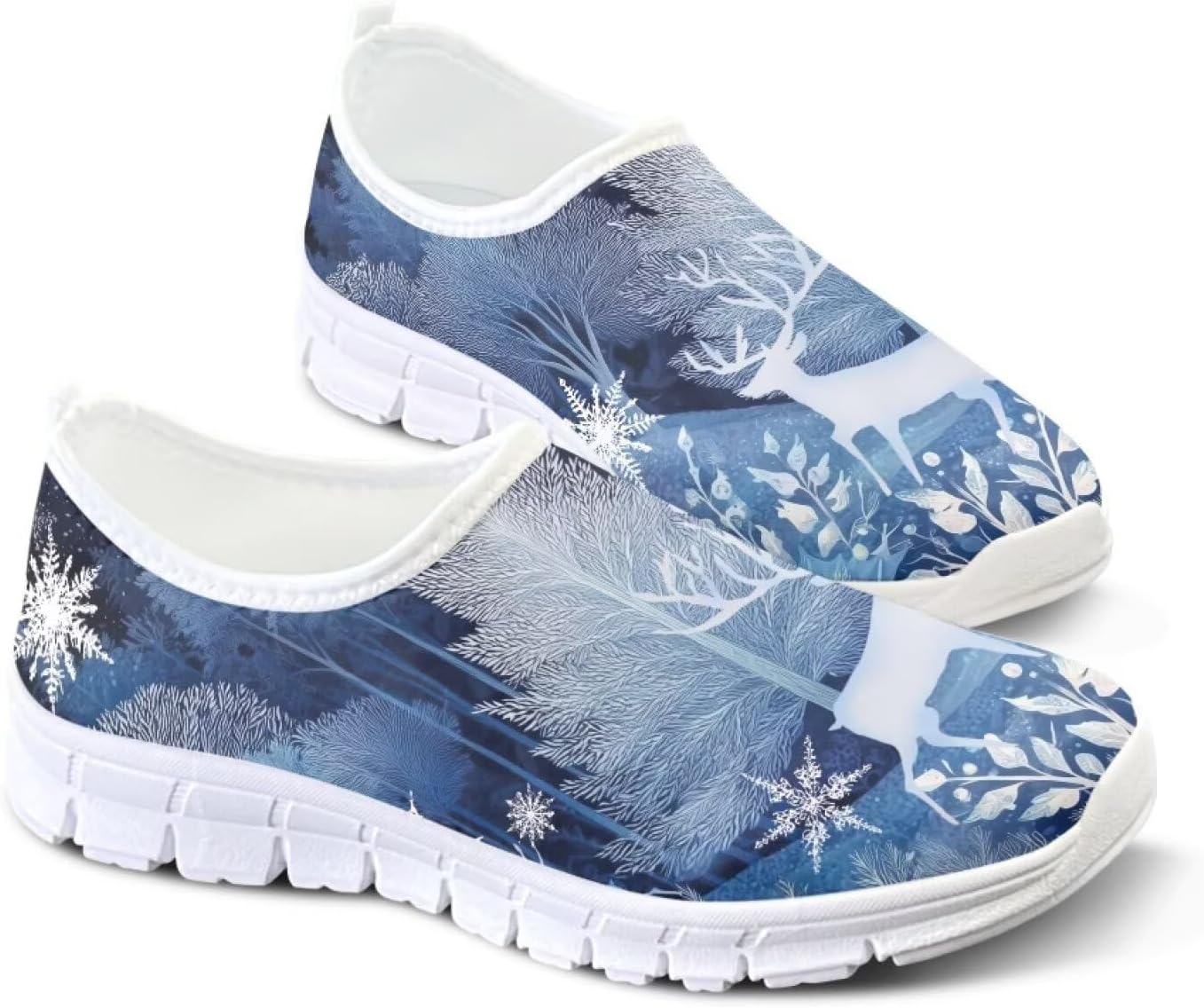 

Легкие женские кроссовки без застежек для ходьбы, унисекс, модные повседневные кеды Fonplted, Christmas Deer