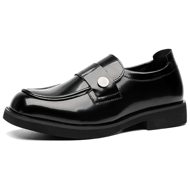 WEISHIBANGWEI Мужские лоферы черные с потайной платформой, цвет Black Hidden Wedge — фото 2