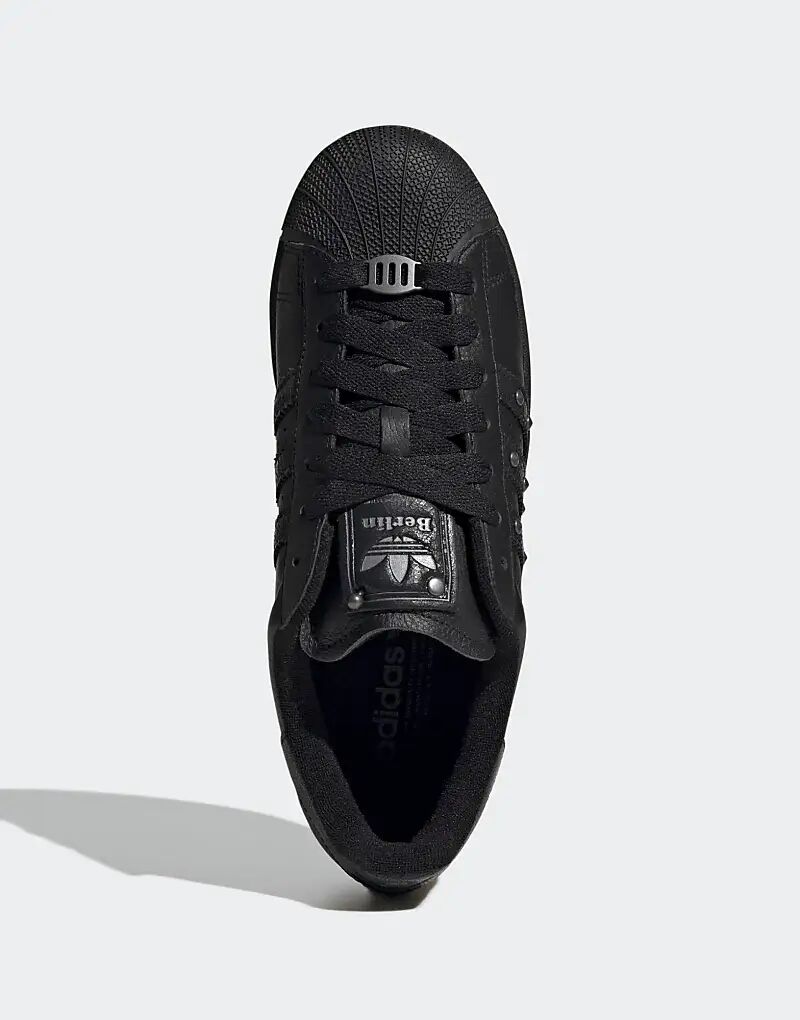 Кроссовки Adidas Originals Superstar II черного цвета с заклепками — фото 2
