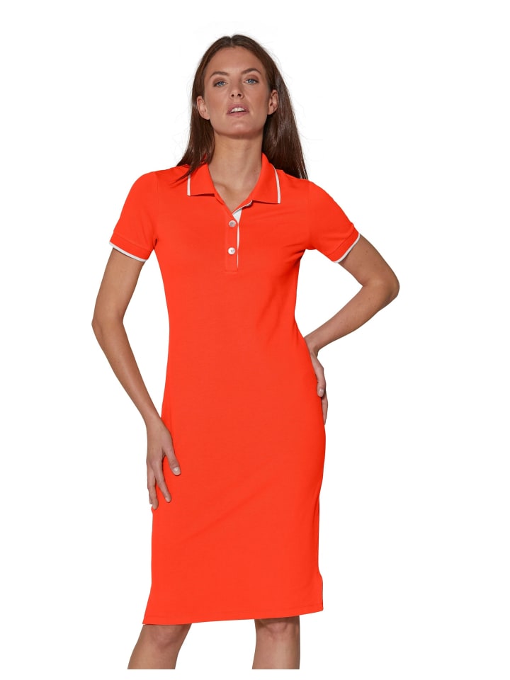 

MADELEINE Платье-поло цвета кроваво-оранжевого/белого