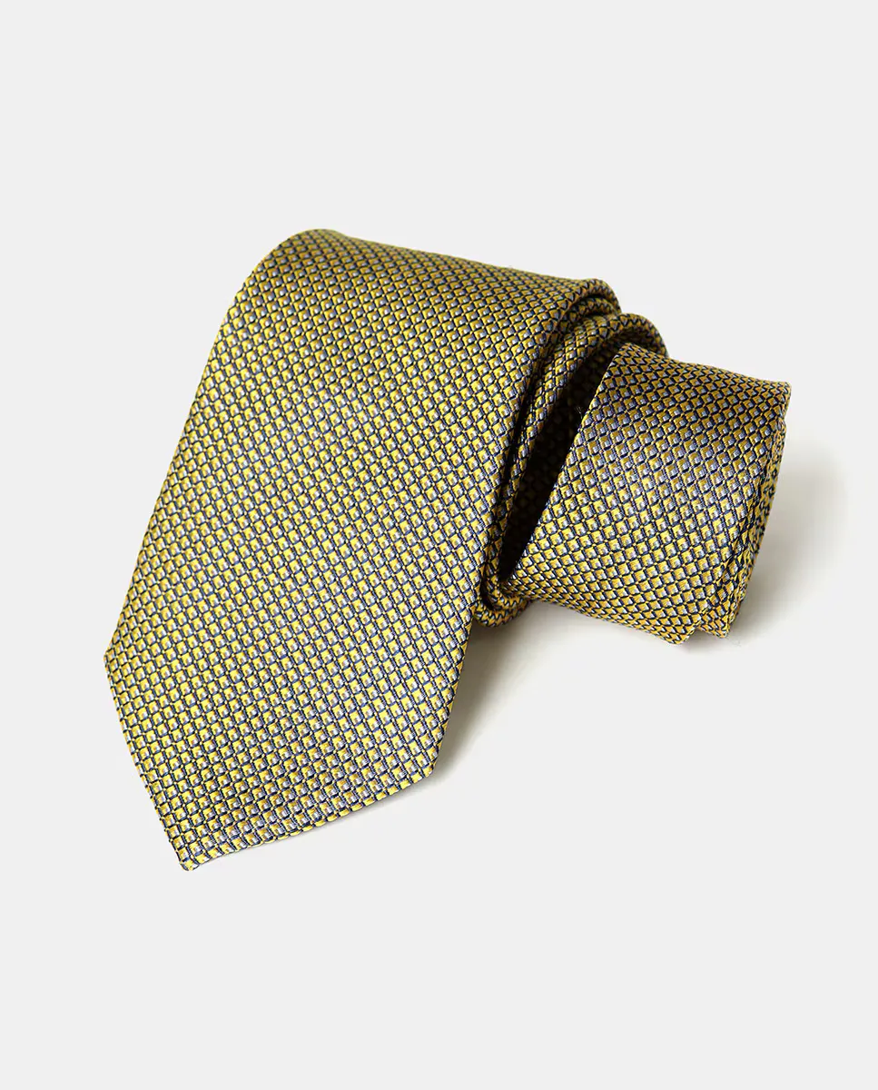 

Структурированный шелковый мужской галстук Florentino, жёлтый