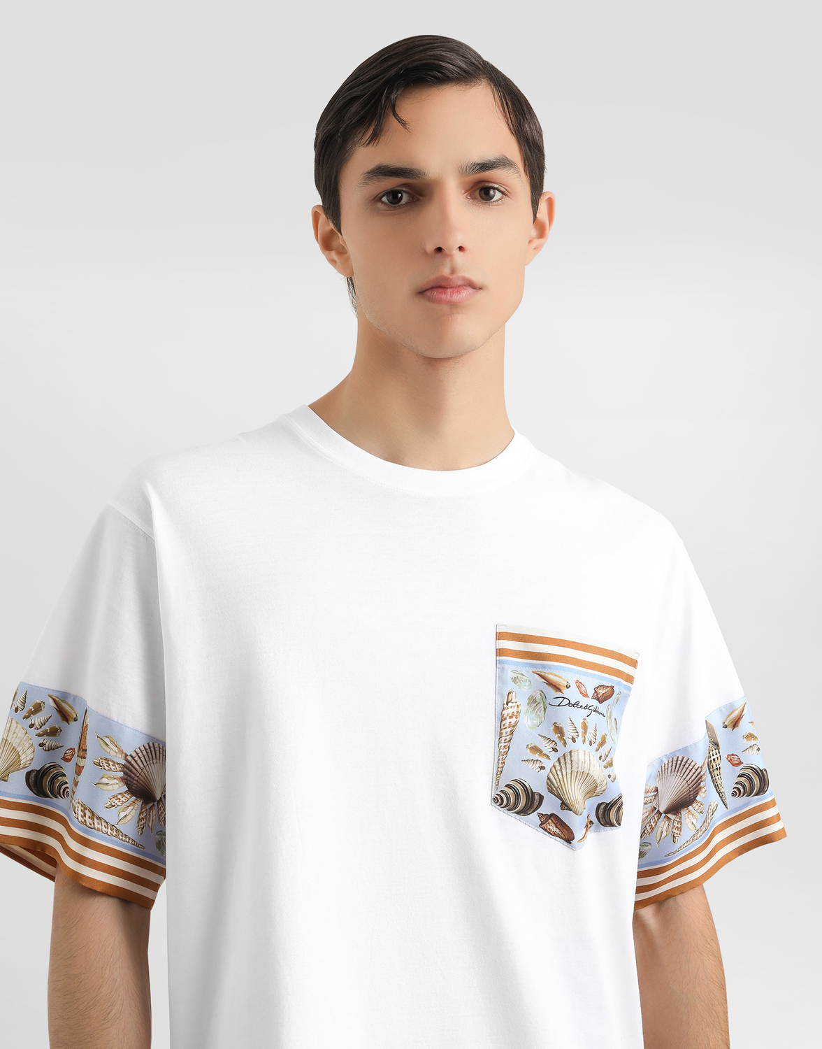 Футболка из джерси с принтом Dolce & Gabbana, белый — фото 4