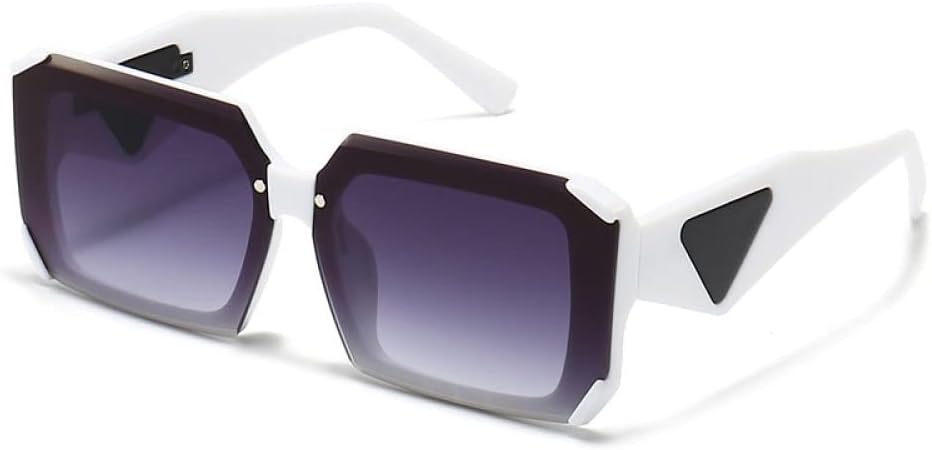 

Солнцезащитные очки треугольной формы для мужчин, очки для вождения, женские солнцезащитные очки в винтажном стиле без оправы с леопардовым принтом, защита от УФ-излучения UV400 LANGSER, White Gray