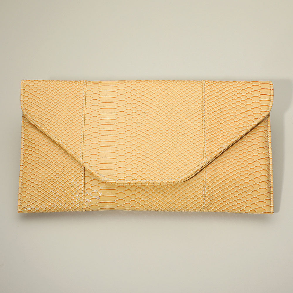 

Клатч-конверт с узором под кожу змеи FASHNZFAB, желтый