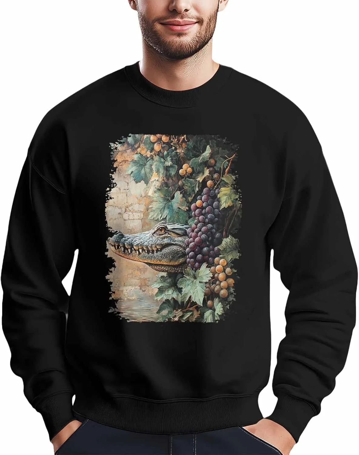 

Мужской свитшот Vintage с принтом крокодила Winvebermior