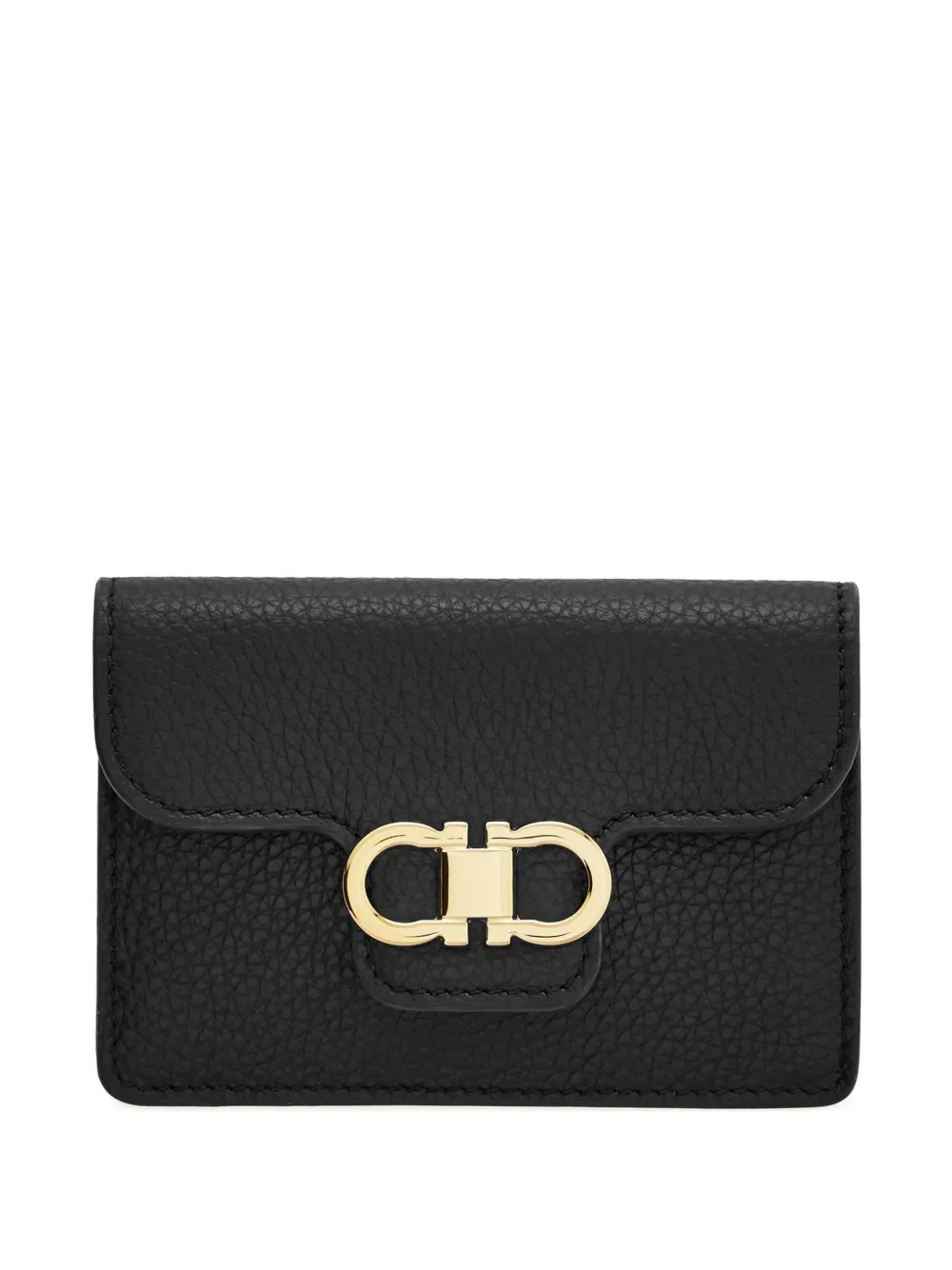 

Кошелек-брелок Gancini из телячьей кожи Ferragamo, черный