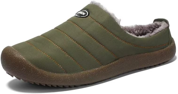 

Мужские и женские водоотталкивающие теплые хлопковые тапочки для дома и улицы в холодную погоду Zonkacen, зеленый