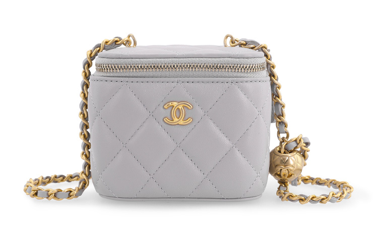 CHANEL Овчинная косметичка Кросс-боди мини Женская серая сумка через плечо — фото 2