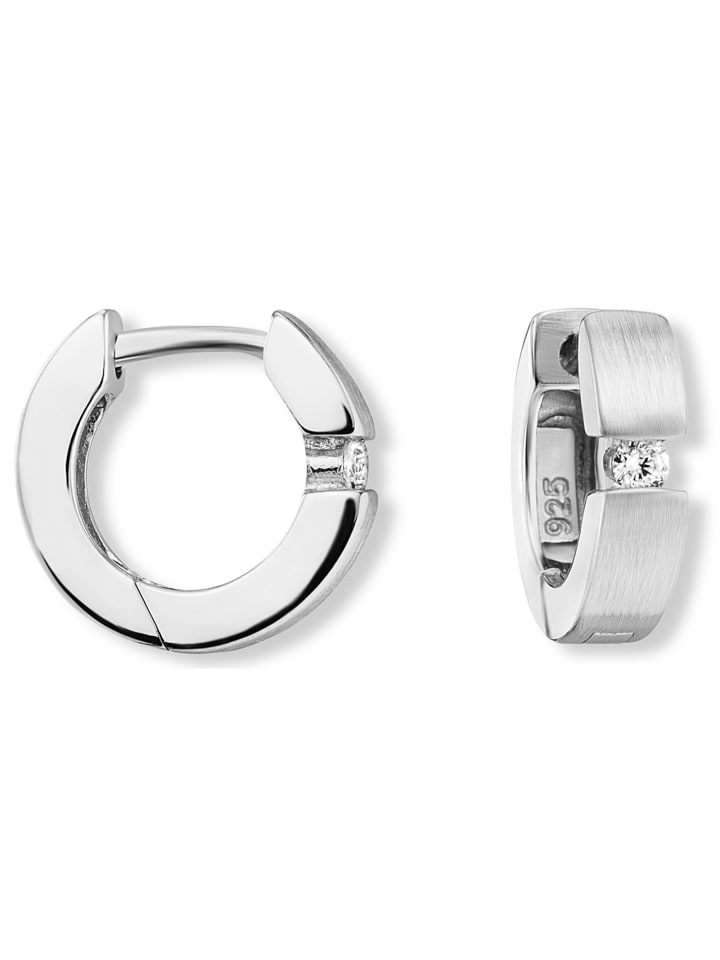 

ONE ELEMENT Серьги-кольца с цирконием, изготовленные из серебра 925 пробы