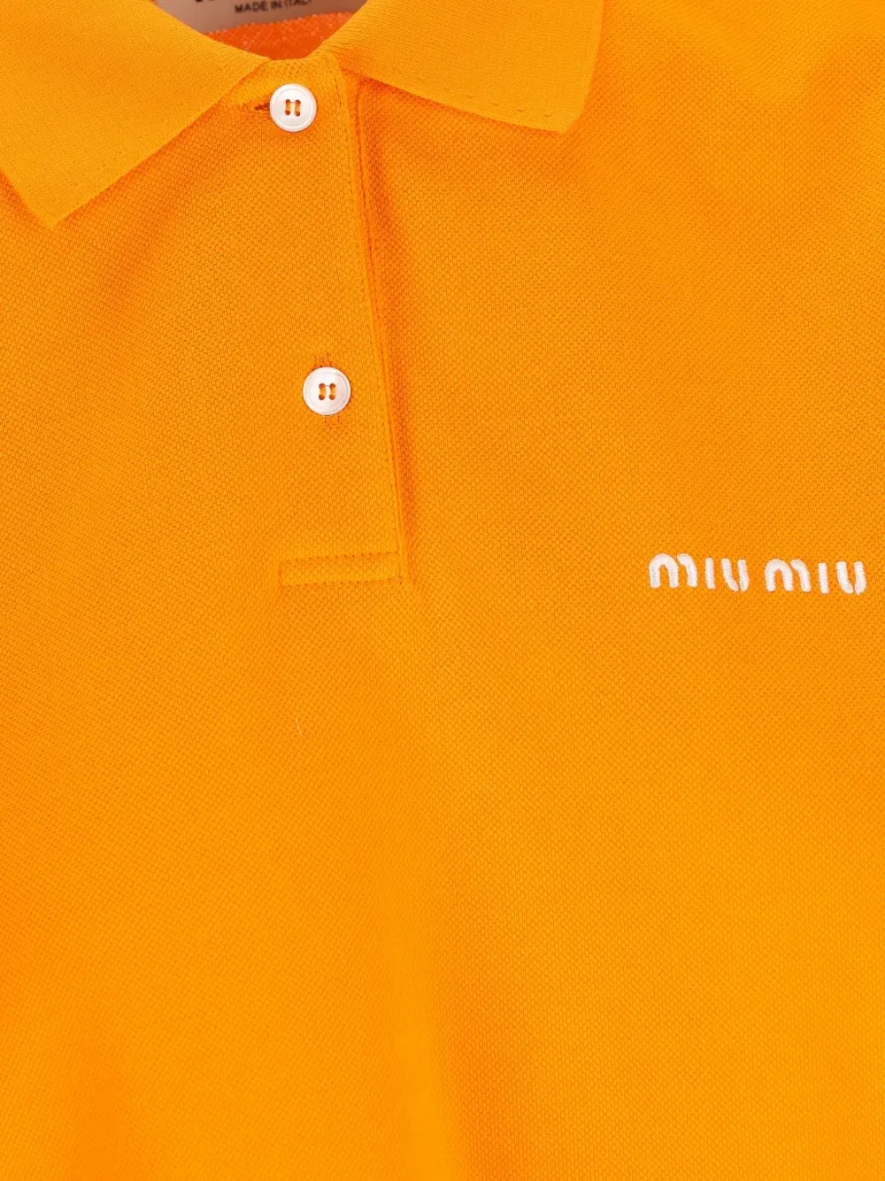 Рубашка-поло с вышитым логотипом Miu Miu, оранжевый — фото 3