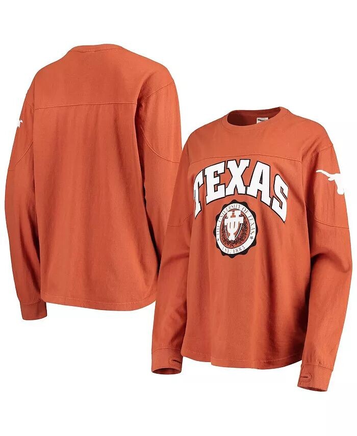 

Женская футболка Texas Longhorns Edith с длинным рукавом Texas Orange Pressbox