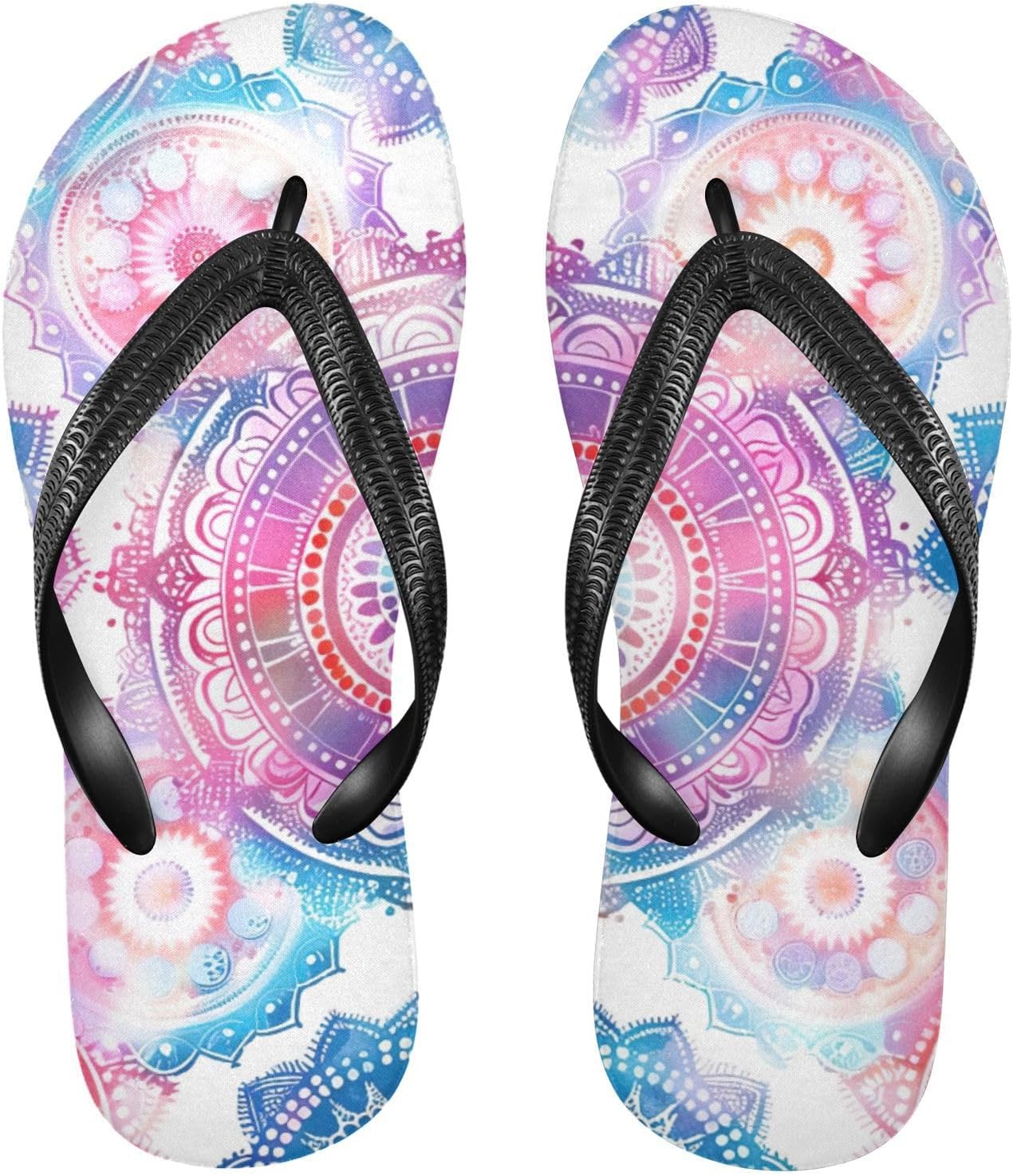 

Женские и мужские пляжные шлепанцы с розово-голубым узором, летние повседневные сандалии для душа Kfbe