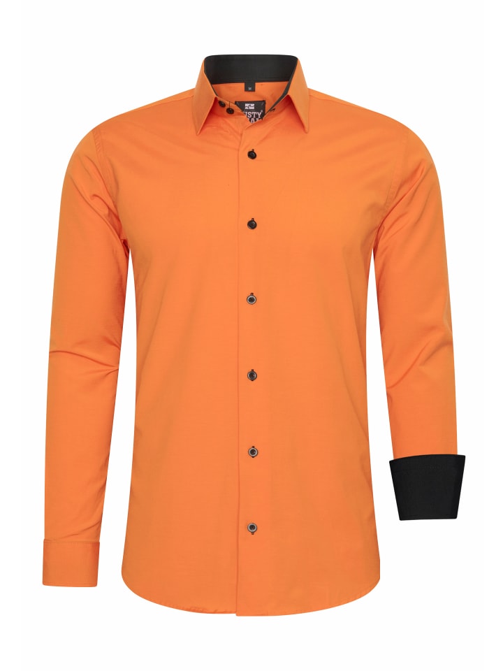 

Рубашка делового кроя из премиального хлопка-стрейч оранжевого цвета Rusty Neal