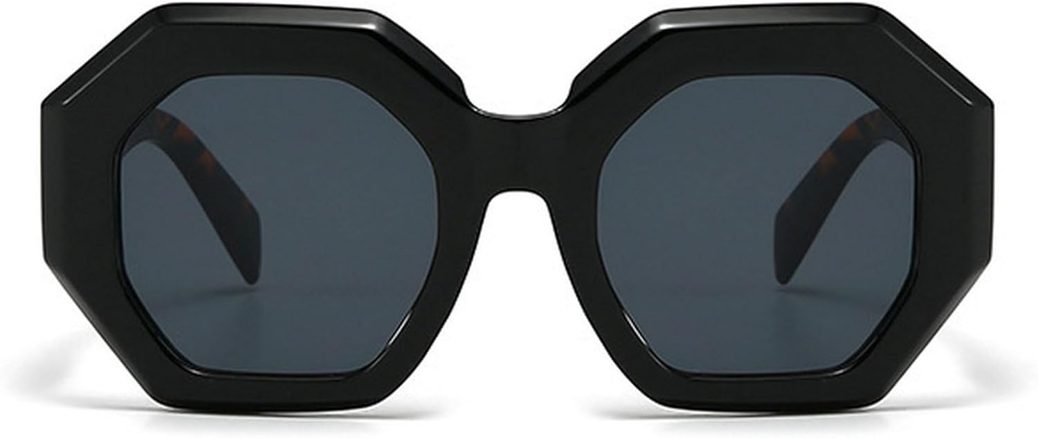 

Модные многоугольные солнцезащитные очки для женщин и мужчин, винтажные квадратные солнцезащитные очки, стильные черные солнцезащитные очки для дам mincl, Black Leopard