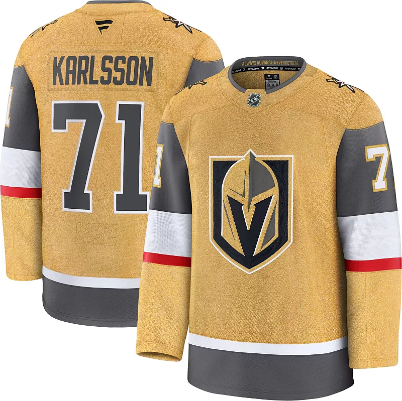 

Мужская аутентичная майка премиум-класса НХЛ Vegas Golden Knights Уильяма Карлссона №65 2024-2025 гг Fanatics