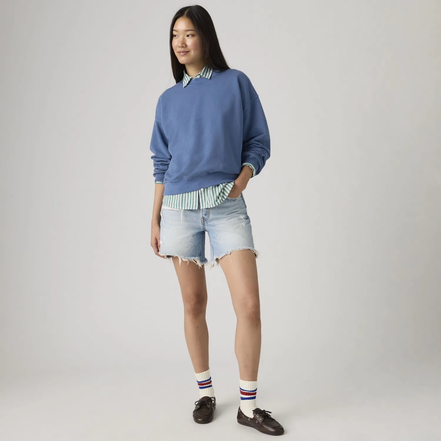 Женские шорты 501 до середины бедра Levi's, Dark Wash