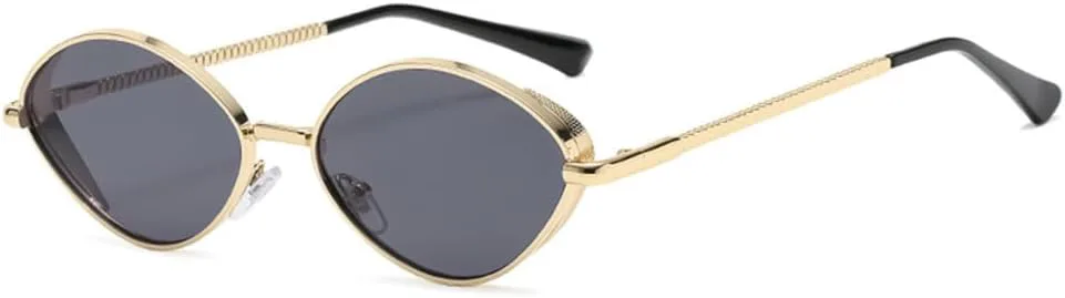 

Женские солнцезащитные очки овальной формы 2027 года с бриллиантовой окантовкой дужек, винтажной металлической оправой и защитой от УФ-излучения UV400 MTZJH, Gray