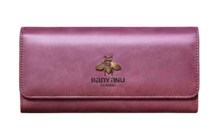

Кошелек из натуральной кожи для карт женский Banyanu, Bee Style-Fashion коричневый с защитой от скимминга