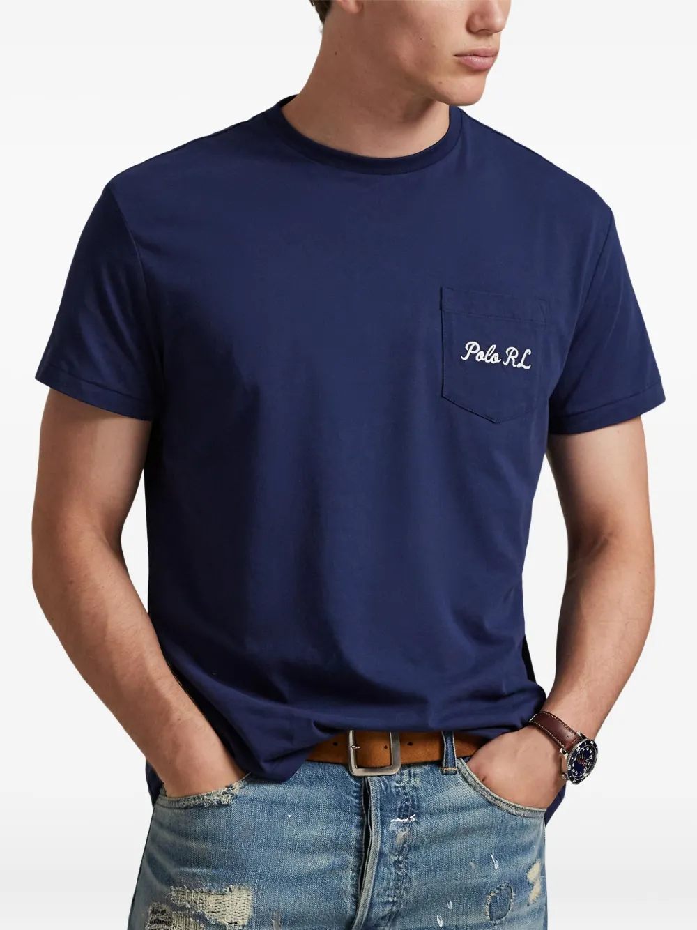 Футболка Polo Bear с карманом Polo Ralph Lauren, синий — фото 3